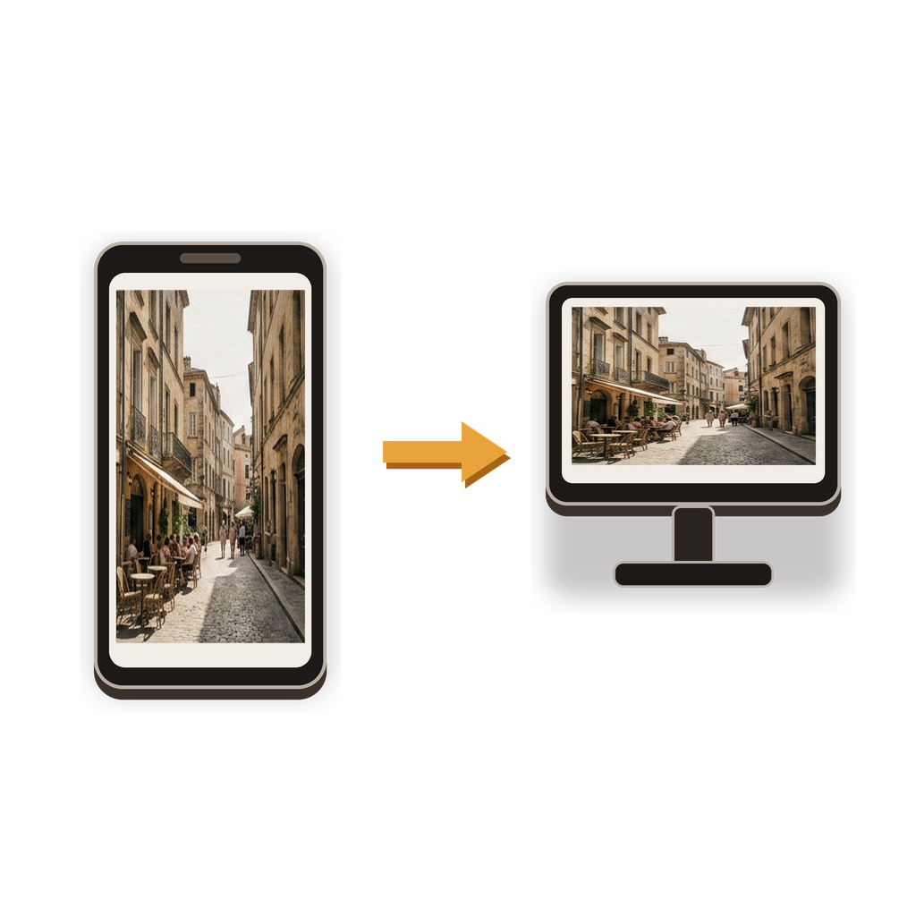 An iPhone photograph transferred to a desktop computer as a compatible image